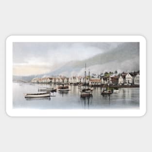 1910 View of Sitka Alaska Sticker